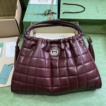 Gucci Deco medium tote bag in red leather 746210