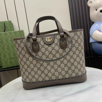 Gucci Ophidia small tote bag 765043 in brown leather