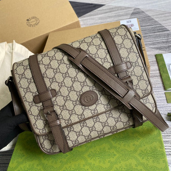 Gucci ‎‎658542 GG Messenger bag brown Supreme canvas - Default Title - View 1