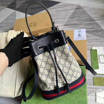 Gucci ‎‎�?50621 Ophidia small GG bucket bag blue