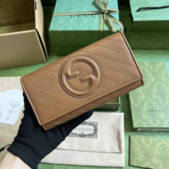 Gucci Blondie continental wallet 760302 in brown leather - Default Title - View 1