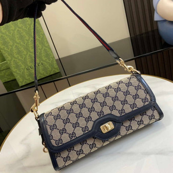 Gucci Luce small shoulder bag 786027 in black Original GG canvas