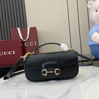 Gucci Horsebit 1955 Soft small top handle bag 815206 in black leather