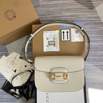 Gucci 602204 Horsebit 1955 shoulder bag Beige leather