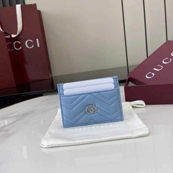 Gucci GG Marmont card case �?43127 in blue leather