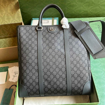 Gucci Ophidia medium tote bag 763316 in Grey and black GG Supreme