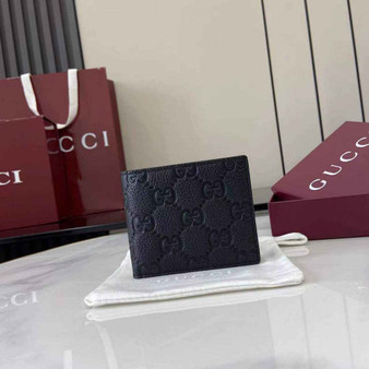 Gucci Imprint coin wallet - Black GG Leather 835002