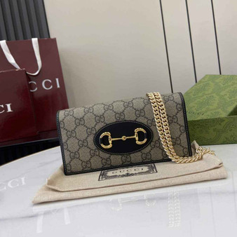 Gucci Horsebit 1955 wallet on chain, 621892 in GG black Supreme