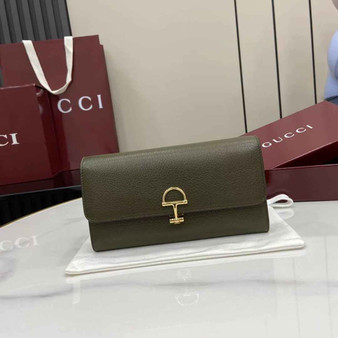 Gucci Softbit continental wallet 828147 in green leather - Default Title - View 1