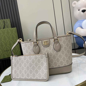 Gucci Ophidia mini tote bag 811716 in oatmeal leather - Default Title - View 1