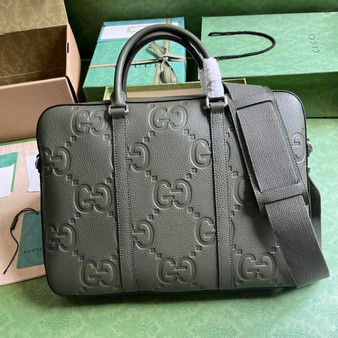 Gucci Jumbo GG Briefcase �?58573 In Green Leather