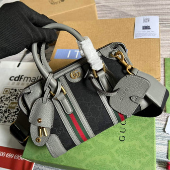 Gucci Mini canvas top handle bag 715771 Gray leather