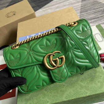 Gucci GG Marmont Small Shoulder Bag 443497 Leather Green - Default Title - View 1