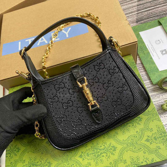 Gucci 675799 Jackie 1961 mini GG shoulder bag Black - Default Title - View 1