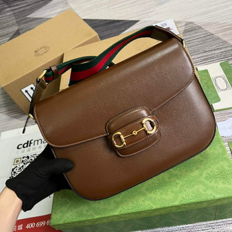 Gucci 700457 Horsebit 1955 shoulder bag Brown Leather