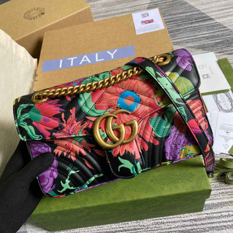 Gucci GG 443497 Marmont small shoulder handbag black - Default Title - View 1
