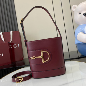 Gucci 73 mini bucket bag, 833665 in wine red leather
