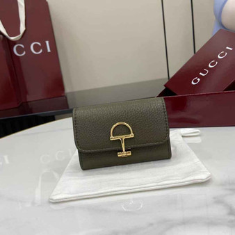 Gucci Softbit card case 828148 in Green leather