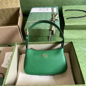 Gucci 739076 Aphrodite mini shoulder bag in green leather
