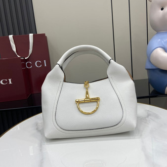 Gucci Softbit medium top handle bag, 837467 in white leather