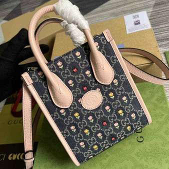 Gucci ‎‎‎671623 Bananya print mini tote bag pink - Default Title - View 1