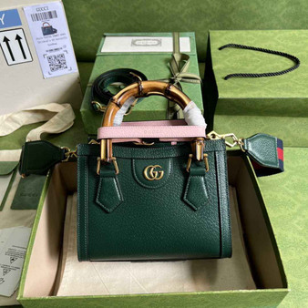 Gucci 702732 Diana mini tote bag Green leather