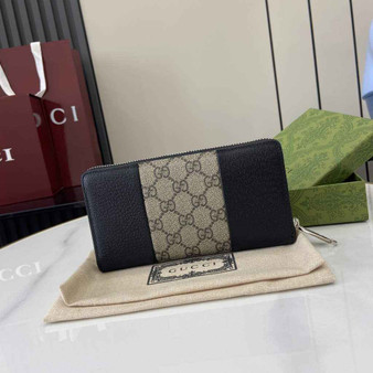Gucci GG Emblem zip around wallet, 821803 in beige gg