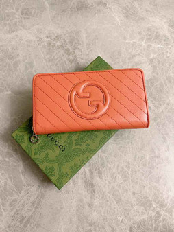 Gucci Blondie zip-around wallet 760312 in orange leather - Default Title - View 1