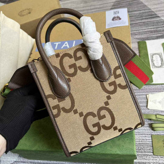 Gucci ‎‎�?99406 Jumbo GG mini tote bag brown