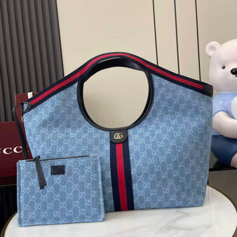 Gucci Giglio large tote bag 853971 blue GG canvas