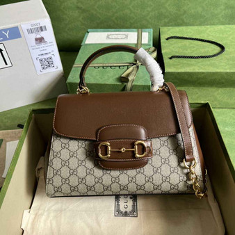 Gucci 702049 Horsebit 1955 medium bag in brown GG leather