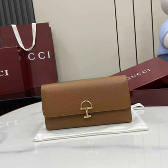 Gucci Softbit continental wallet 828147 in brown leather