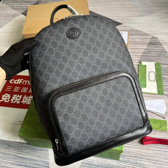 Gucci ‎704017 Backpack with Interlocking G Black GG Supreme canvas - W31.5cm x H41cm x D14.5cm / Black GG Supreme canvas - View 1