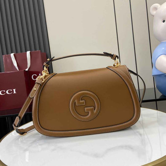 Gucci Blondie medium top handle bag 815716 in brown leather