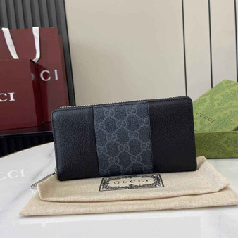 Gucci GG Emblem zip around wallet, 821803 in black gg