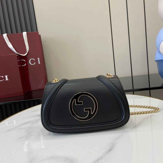 Gucci Blondie mini shoulder bag in black leather ‎815711 - Default Title - View 1