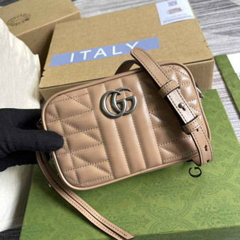 Gucci 634936 GG Marmont mini shoulder bag apricot