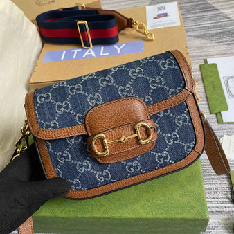 Gucci 658574 Horsebit 1955 GG mini bag dark blue