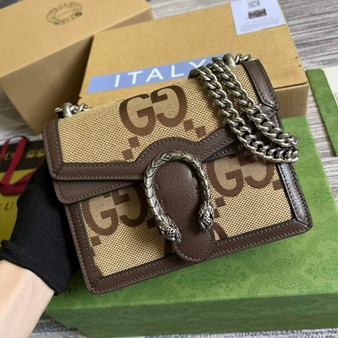Gucci ‎�?21970 Dionysus mini bag brown GG Supreme canvas