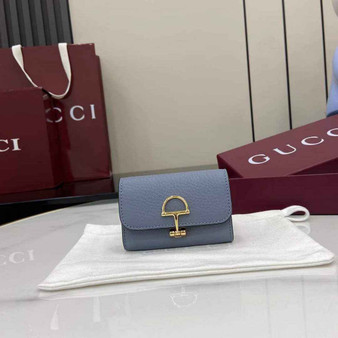 Gucci Softbit card case 828148 in Blue leather