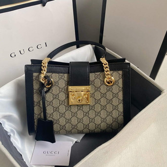 Gucci Padlock small GG shoulder bag 498156 Black leather - Default Title - View 1
