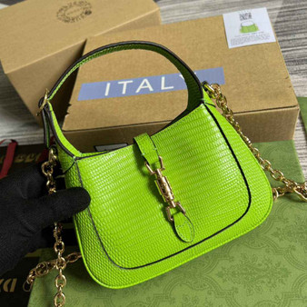 Gucci 675799 Jackie 1961 lizard mini bag Light Green
