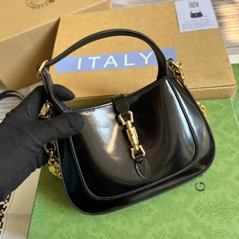 Gucci 699651 ‎Jackie 1961 mini shoulder bag Black patent leather