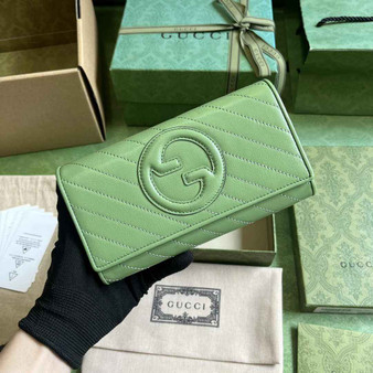 Gucci Blondie continental wallet 760302 in green leather - Default Title - View 1