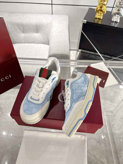 Gucci Re-Web sneaker �?07057 Blue and ebony Original GG canvas
