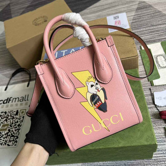 Gucci ‎‎�?71623 Bananya print mini tote bag pink