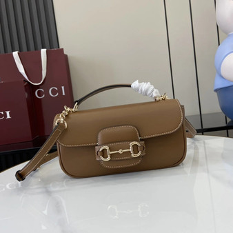 Gucci Horsebit 1955 Soft small top handle bag 815206 in brown leather
