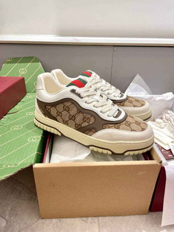 Gucci Re-Web sneaker ‎807057 Beige and ebony Original GG canvas - Default Title - View 1