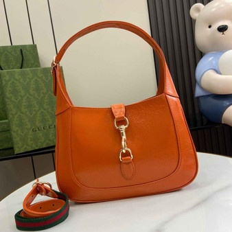 Gucci Jackie small shoulder bag in orange patent leather 782849