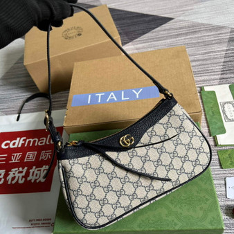 Gucci ‎735145 Ophidia small handbag Blue leather - Default Title - View 1